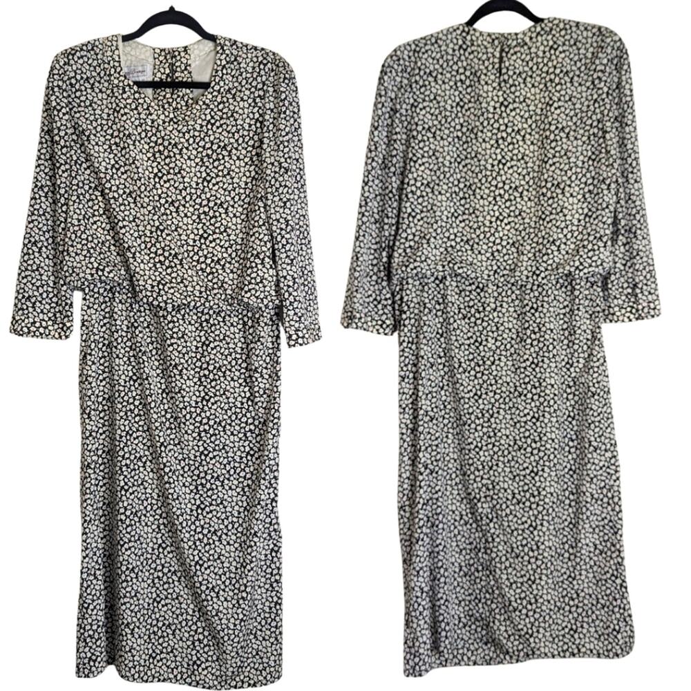 Vintage Mod Blouson Floral Maxi Dress Women's Size 12*
